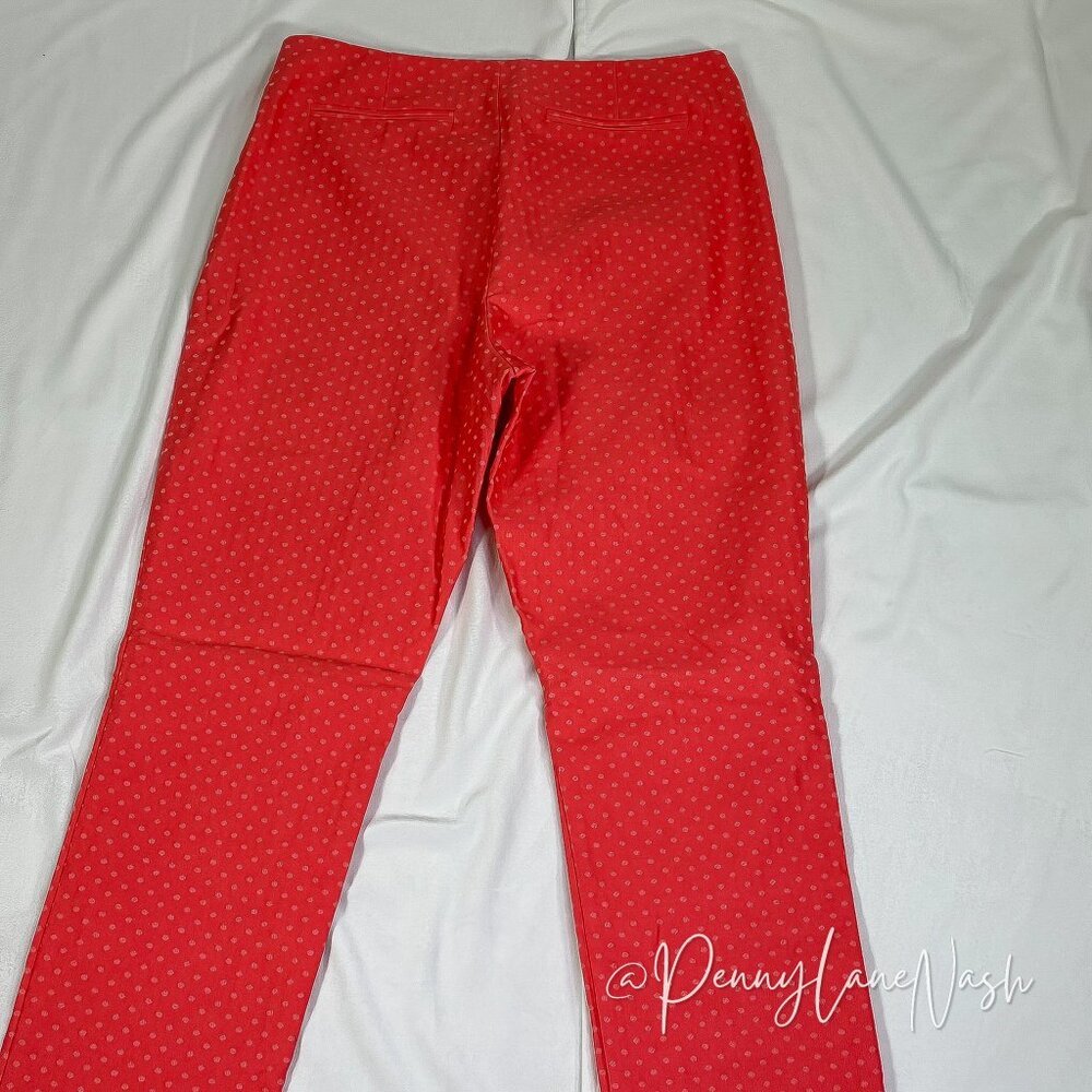 Eric Stella Mid-Rise Side Zipper Dotted Pants Size 6 Coral - Picture 13 of 15